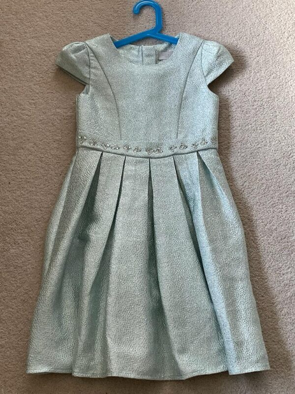 John Lewis Light Teal Occasion Dress, 8Y