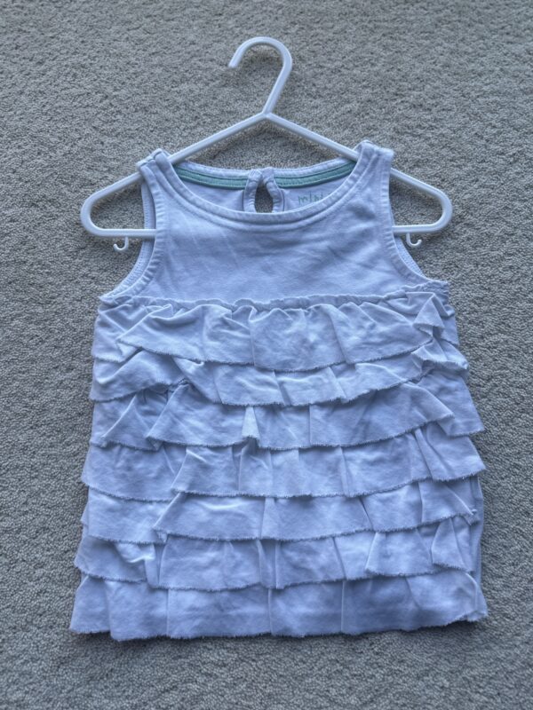 Boden White Frilly Top, 2-3Y