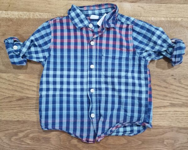 Gap Checkered Blue & Pink Long Sleeved Shirt, 2Y