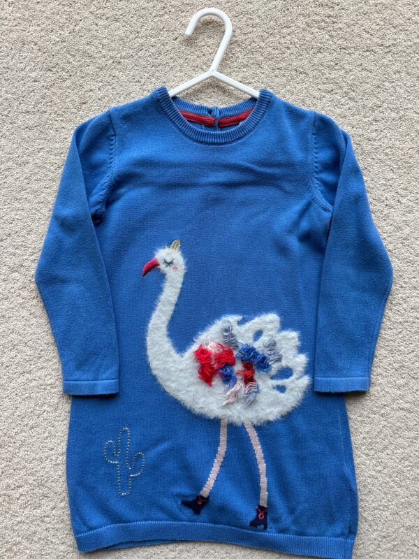 M&S L/S Swan Jumper Dress, 18-24M