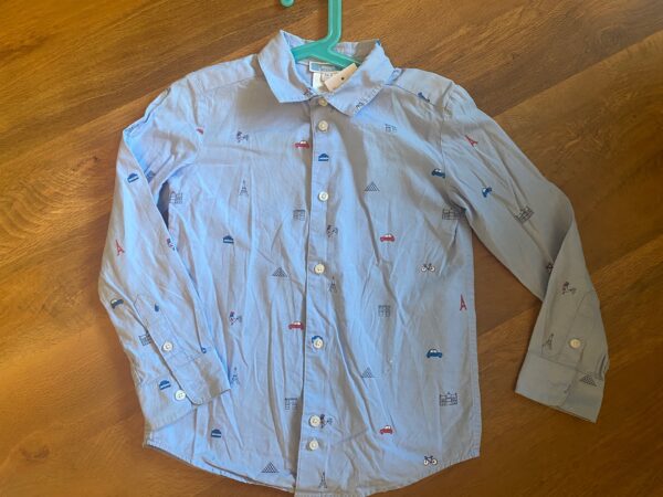 Jacadi Blue Paris Print Shirt, 6Y