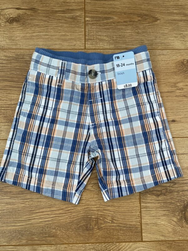 Mothercare Checkered Shorts, 18-24M, BNWT