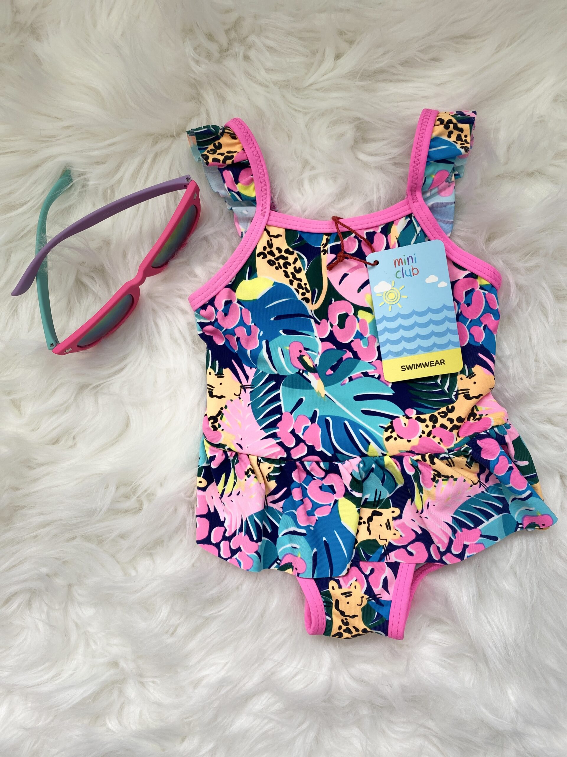 Mini Club Sleevless Tropical Coloured Swimming Costume 3 6M