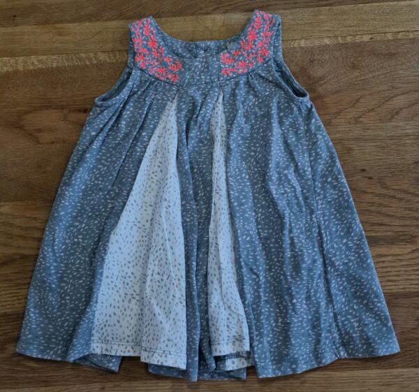 Next Sleeveless Grey Patterned Dress, 12-18M