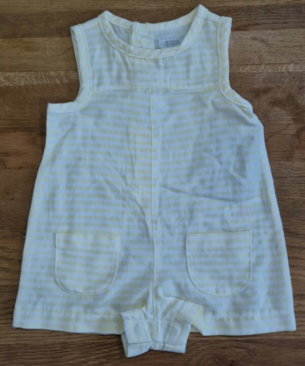 Mamas & Papas Yellow Striped Short Romper, 0-3M, BNWT