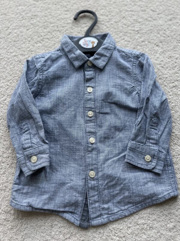 Next Blue Checked Shirt, 6-9M