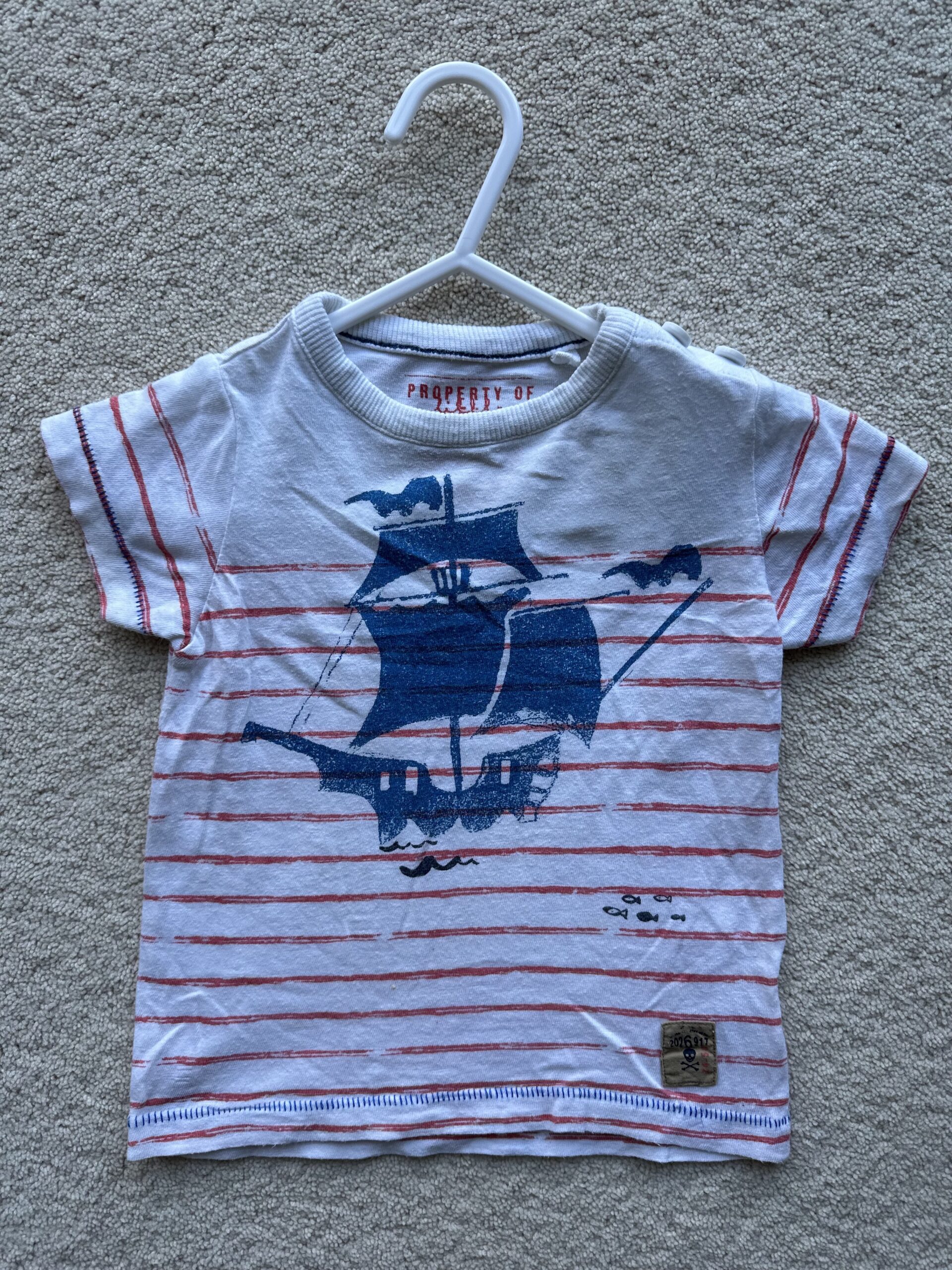 Next Striped Pirate Boat T Shirt 6 9M