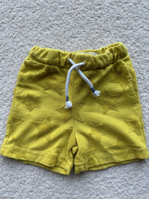 Boden Mustard Star Shorts, 6-12M