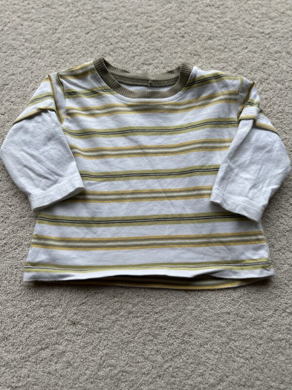 M&S L/S Striped T-Shirt, 0-3M