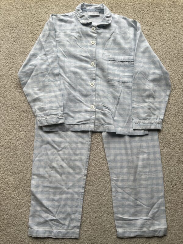 White Company L/S Blue Checked PJ Set, 9-10Y
