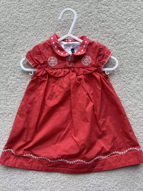 Sergent Major Red Patterned Sleeveless Dress, 9M