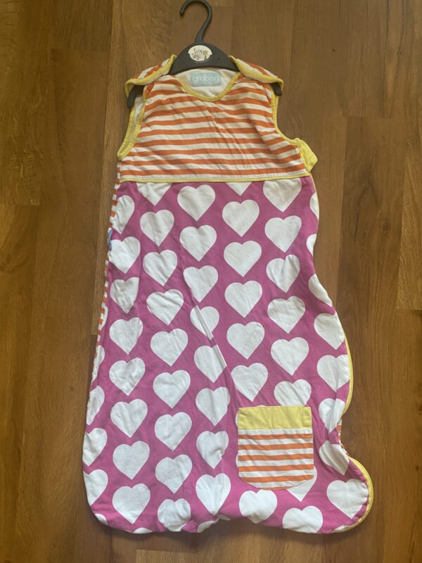 Gro Co Pink Heart Sleeping Bag, 6-18M, 1.0 Tog
