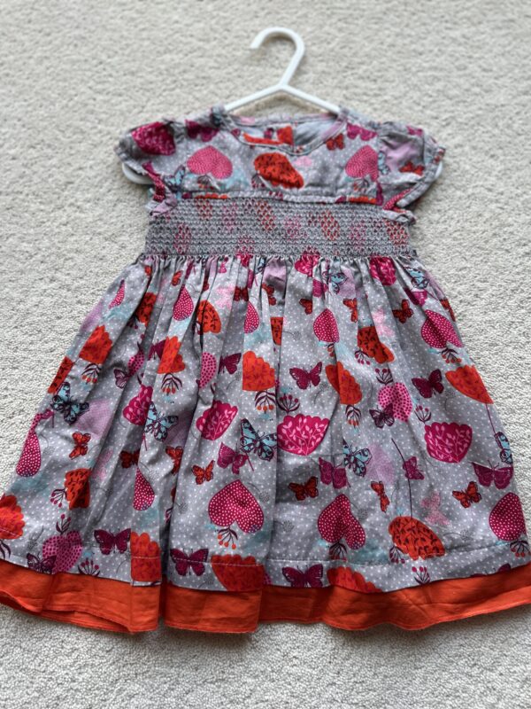 M&S Grey Butterfly S/S Dress, 6-9M