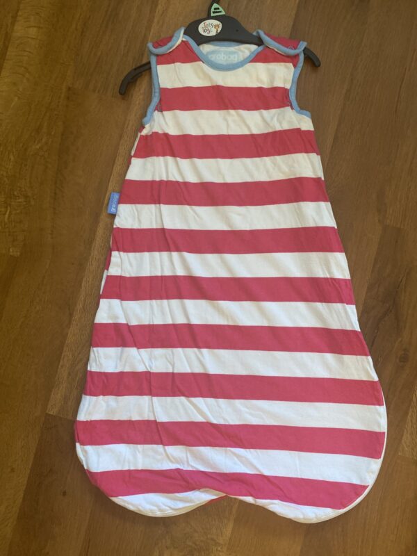 Gro Co Pink & White Stripe Sleeping Bag, 0-6M, 1.0 Tog