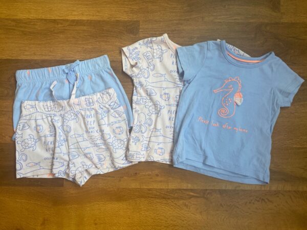 Set of 2 M&S S/L Sealife PJ Set, 12-18M, VGUC