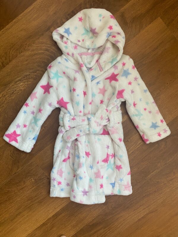 Blue Zoo Pink & Blue Star Dressing Gown, 18-24M