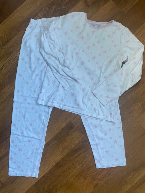 White Co Pink Star PJ Set, 9-10Y