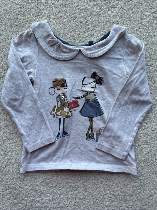 Next L/S Collared Girl Shopping T-Shirt, 18-24M