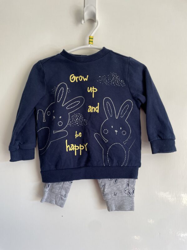 Fagottino Mini Grow Up & Be Happy Rabbot Jumper & Joggers Set, 6-9M, EUC