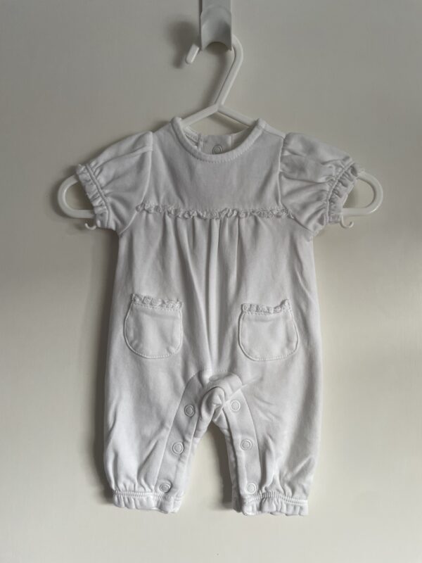 White Company S/S White Romper With Pockets, Tiny