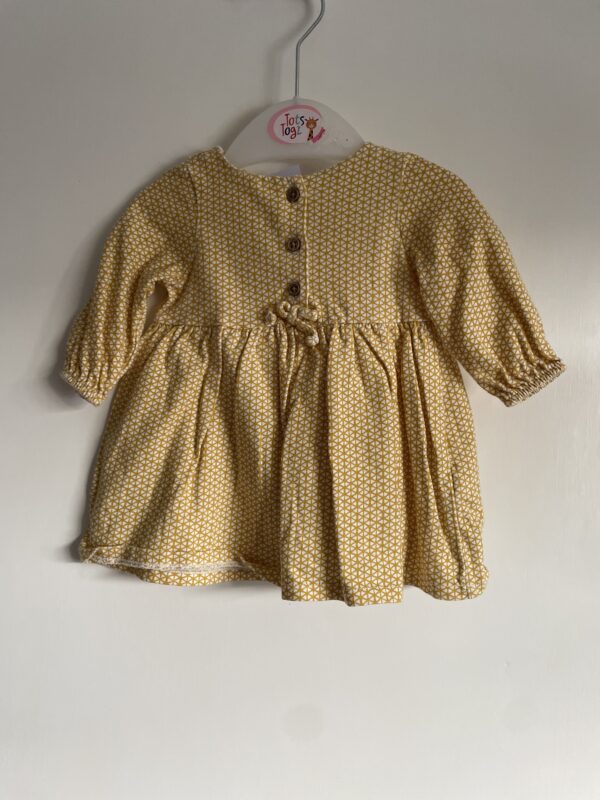 Next Mustard L/S Patterned Dress, 0-1M