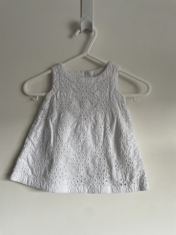 White Company Sleeveless Patterned Dress, Newborn