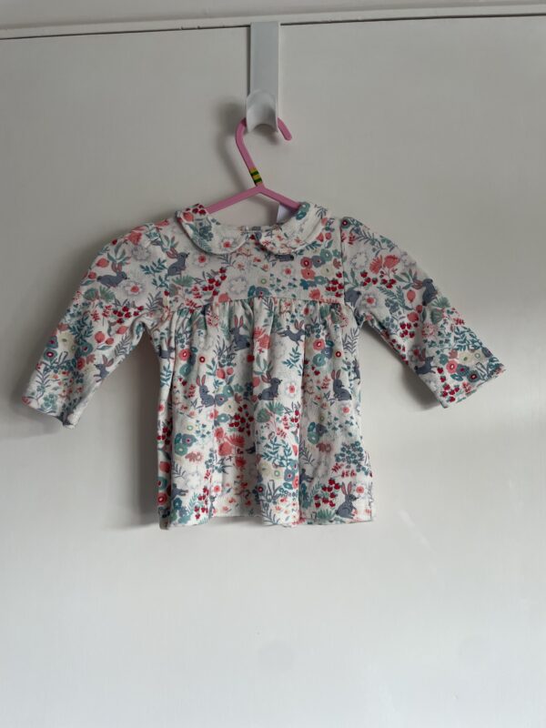 M&S Bunny Floral Top, 0-1m