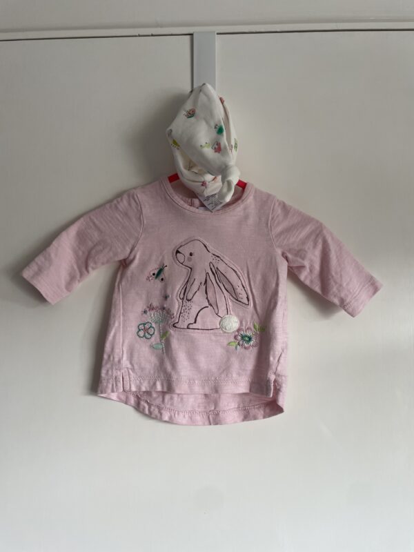 Next L/S Bunny T-Shirt & Hat Set, First Size