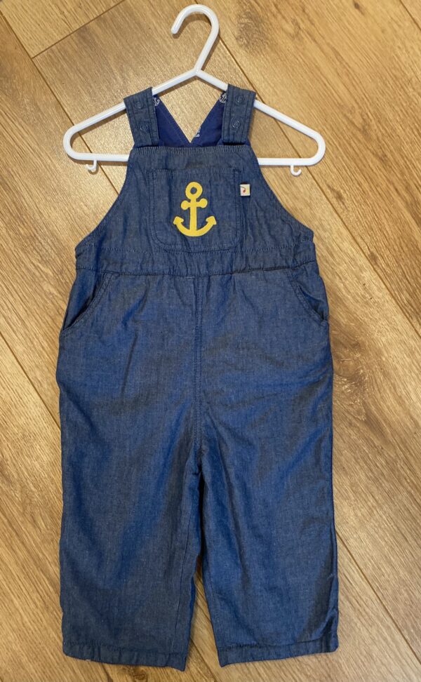 Frugi Lightweight Anchor Dungarees, 6-12M