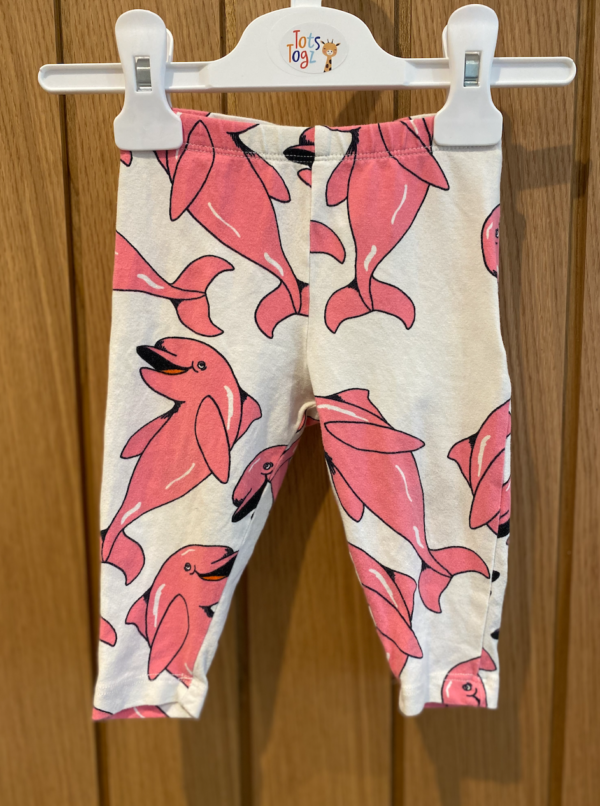 Mini Rodini Pink Dolphin Leggings, 0-3M