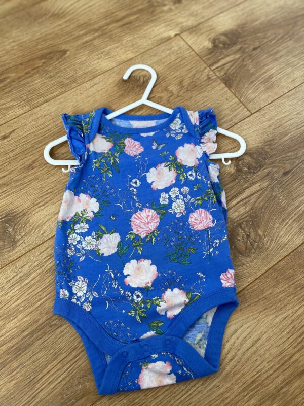 Gap Floral S/S Bodysuit, 3-6M