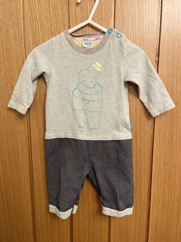 Ted Baker Long Sleeved T-shirt and Trouser Hippo Romper, 3-6M