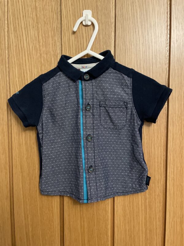 Ted Baker Navy Blue Spotted Shirt, 3-6M