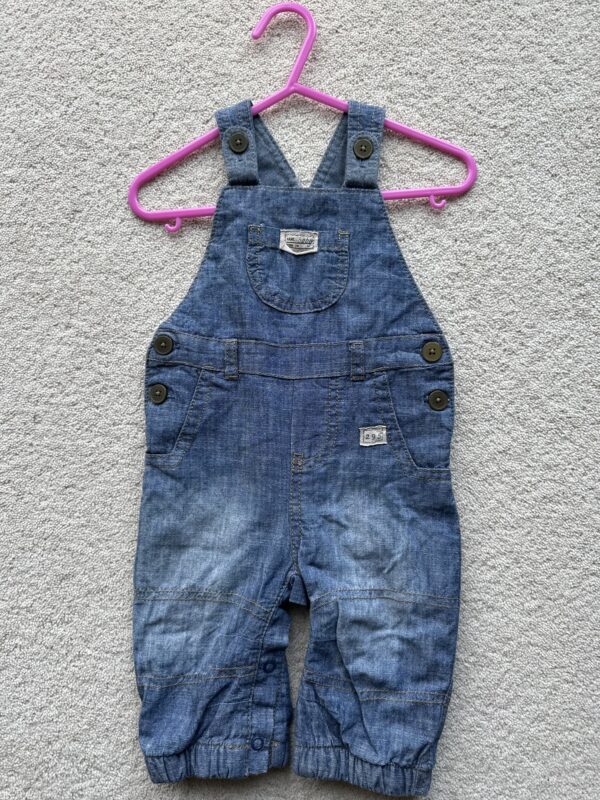 Next Denim Style Dungarees, 3-6M