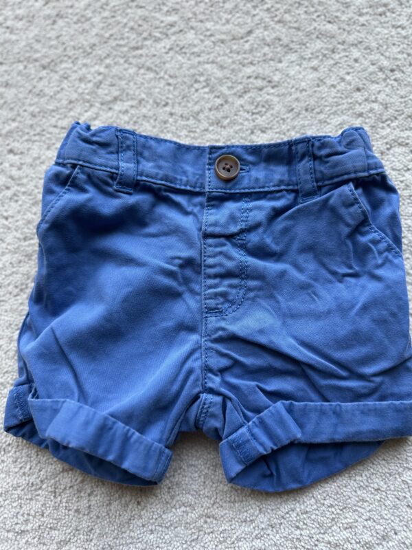 M&S Light Blue Chino Shorts, 3-6M