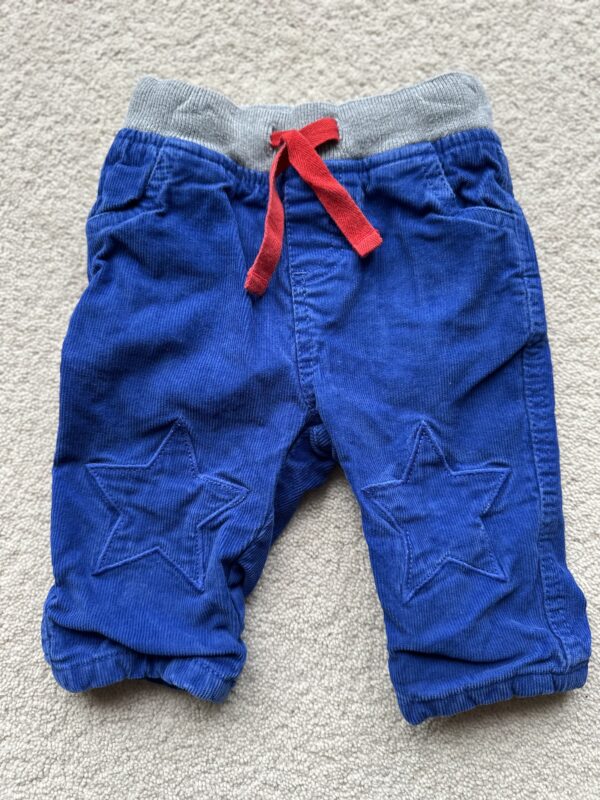 Boden Blue Cords With Star Knee Motifs, 3-6M