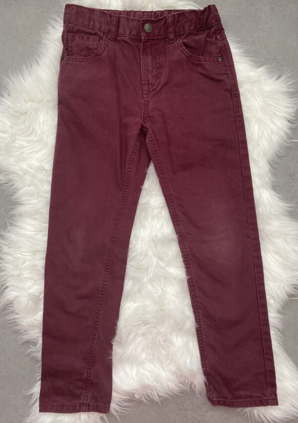 M&S, Burgundy Trousers, 8-9Y