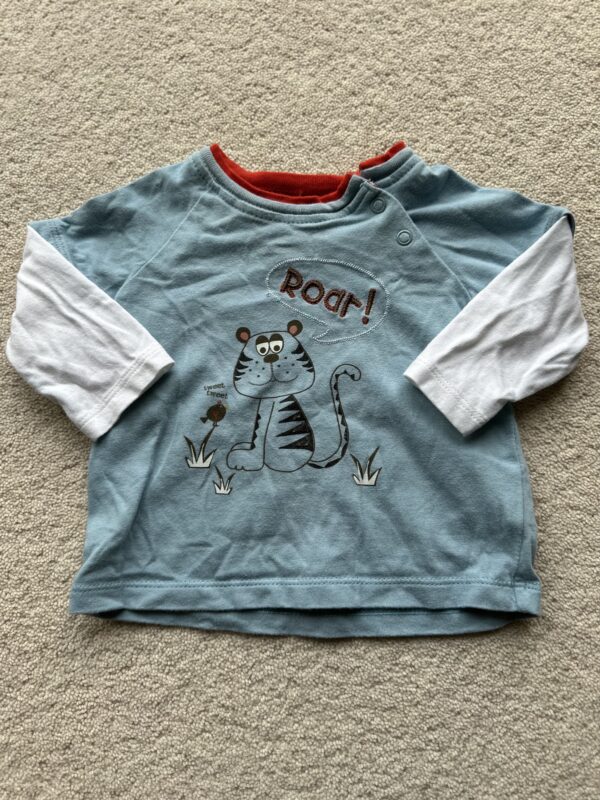 M&S L/S Tiger T-Shirt, 3-6M