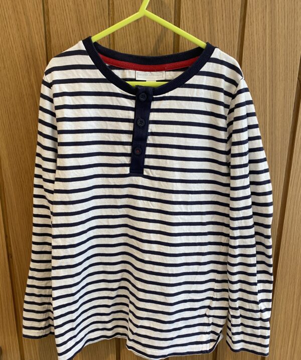 White Company, Stripe Long Sleeve Top, 9-10Y