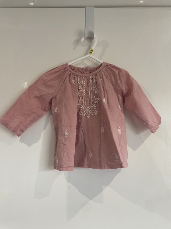 M&S L/S Patterned Blouse, 3-6M