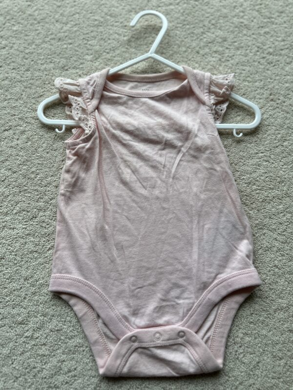 Gap S/S Pink Frill Sleeve Bodysuit, 3-6M