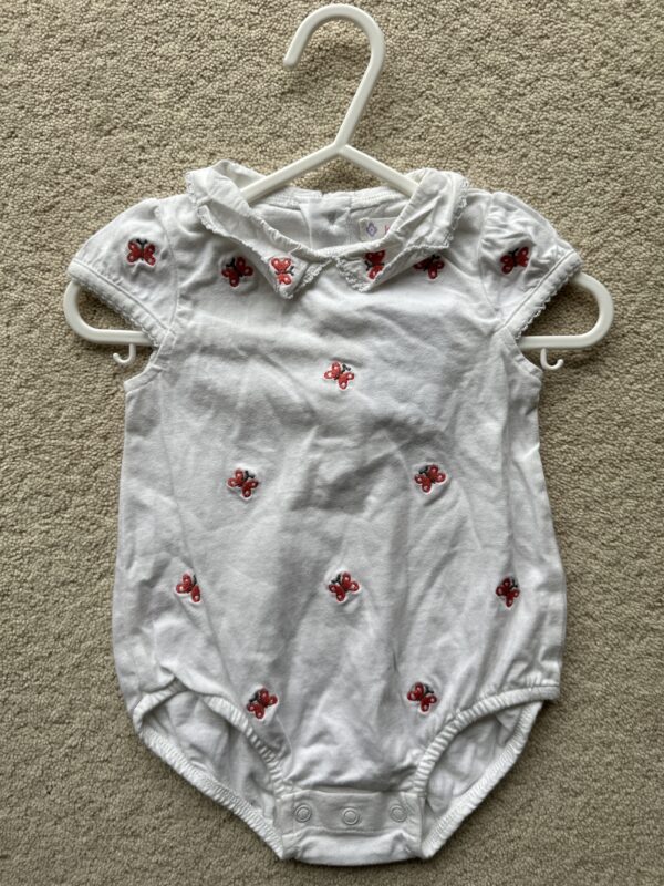 John Lewis Butterfly Collared S/S Bodysuit, 3-6M