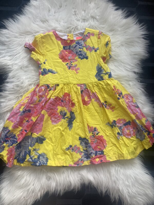 Joules, Yellow Floral Print Dress, 3Y