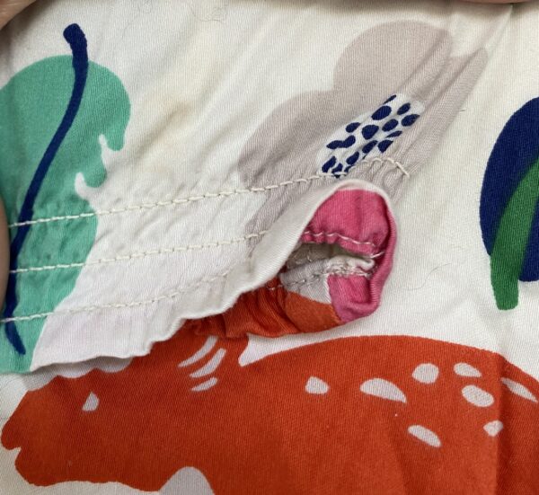 Boden, Dinosaur Print Dress, 4-5Y, Mark on pink dino tail & right sleeve - Image 2
