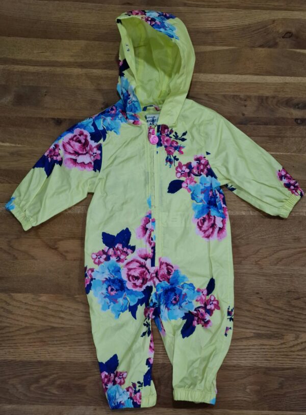 Joules Floral Puddlesuit, 6-9M