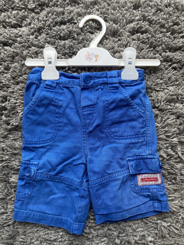 JoJo Bright Blue Cargo Shorts, 18-24M