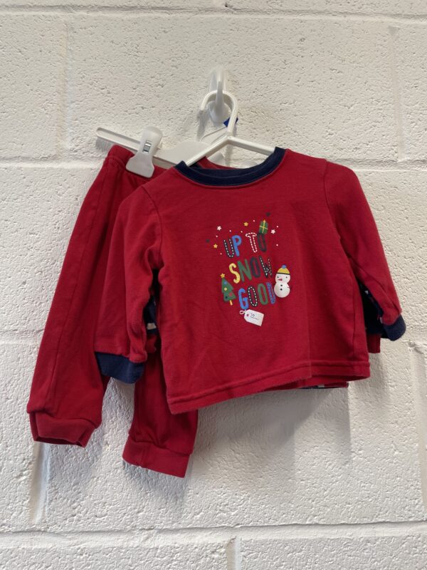Christmas PJ Top and Trousers x 2 Sets, 6-9M