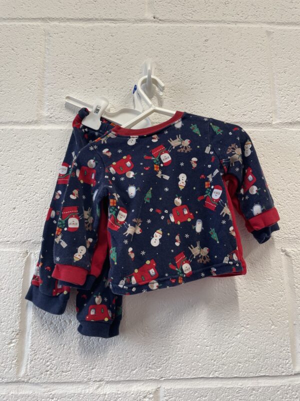 Christmas PJ Top and Trousers x 2 Sets, 6-9M - Image 2