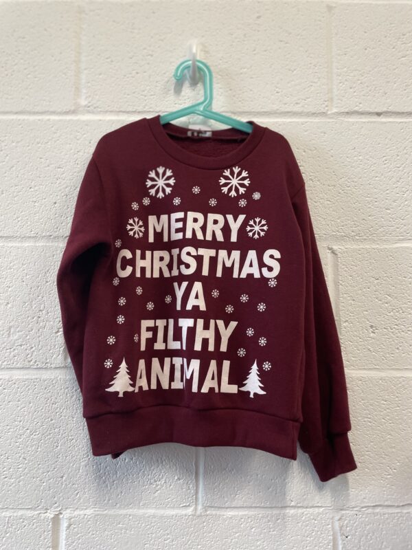 "Merry Christmas Ya Filthy Animal" Jumper, 9-10Y