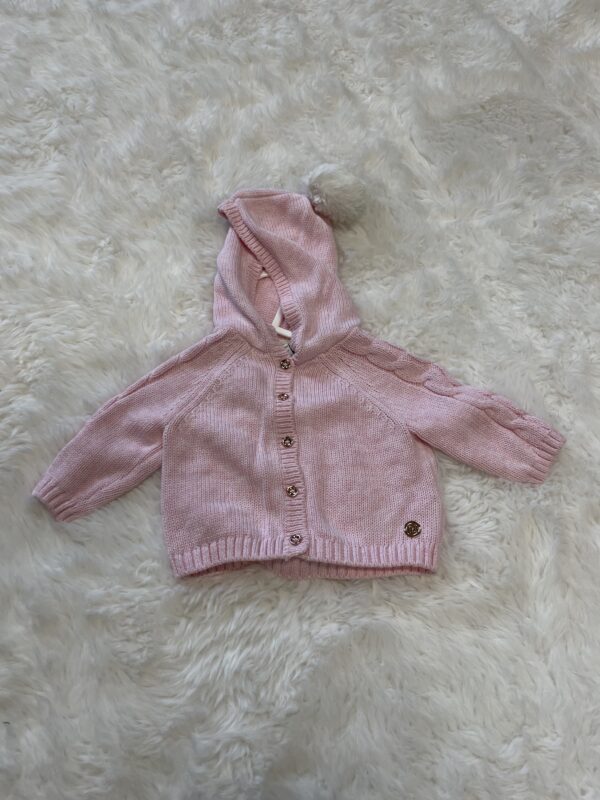 River Island Cardigan With Bobble Hood, 0-3M